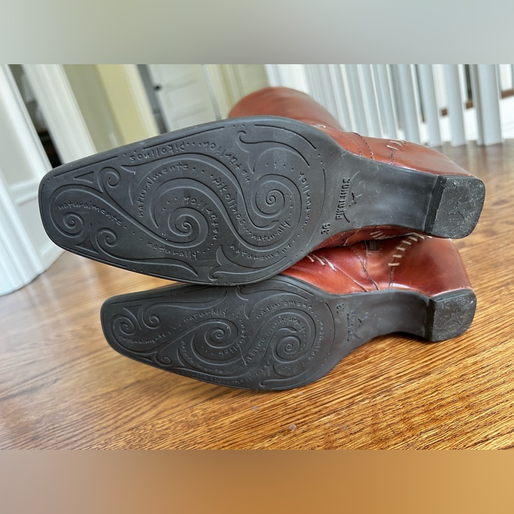 PIKOLINOS‎ Tall Leather Heeled Boots Stitching Sleek Stitched Old Money Rich 36 - Picture 7 of 16